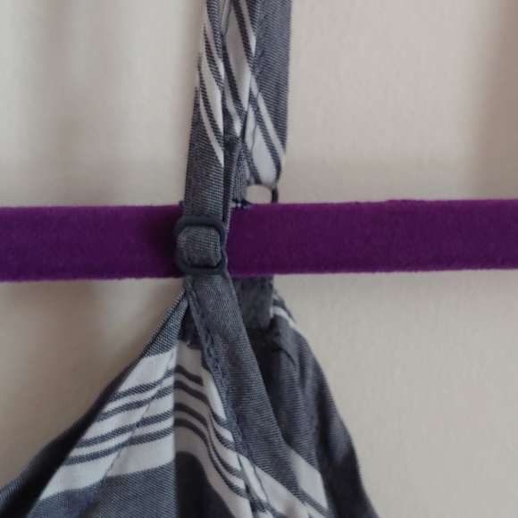 Striped Sleeveless Peplum Babydoll Top - Picture 4 of 5